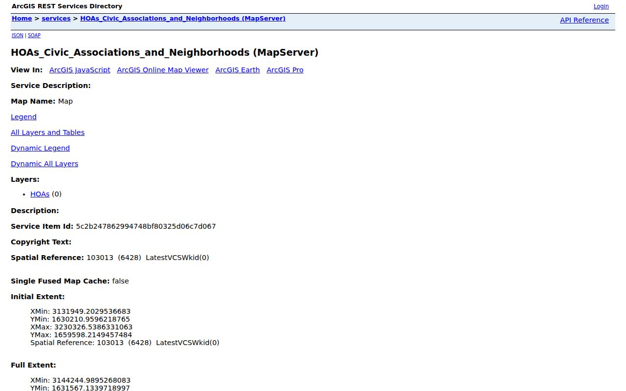 Centennial neighbors reference to the city HOA and civic-association GIS layer